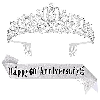 Amazon.com : YARIEW 60th Anniversary Decorations, Silver
